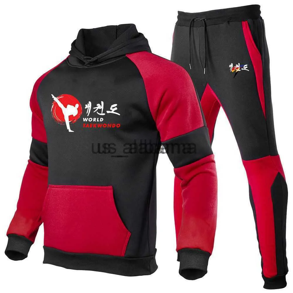 Herren-Trainingsanzüge WTF World Taekwondo Federation Herren-Trainingsanzug Hoodies Hosen Zweiteilige Sets Sportbekleidung Woll-Sweatshirts Jogging-Sets Trainingsanzüge x0907