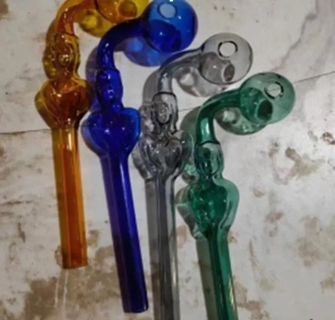 Las cachimbas dan el tubo de cristal del quemador de aceite de los tubos que fuman con el material embriagador grueso colorido de Pyrex del 14cm