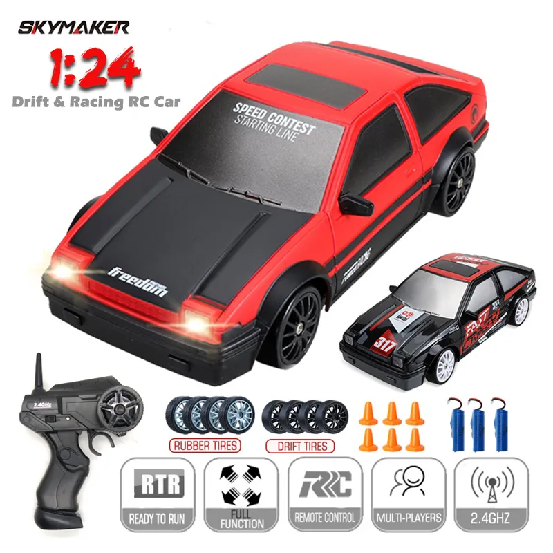 ElectricRC CAR 4WD RC DRIFT CAR 124リモートコントロールGTRモデルAE86 CAR 24GHz MINI ELECTRIC RC RACING VEHAR CAR TOY GIFTS FOR CHILDRE 230906