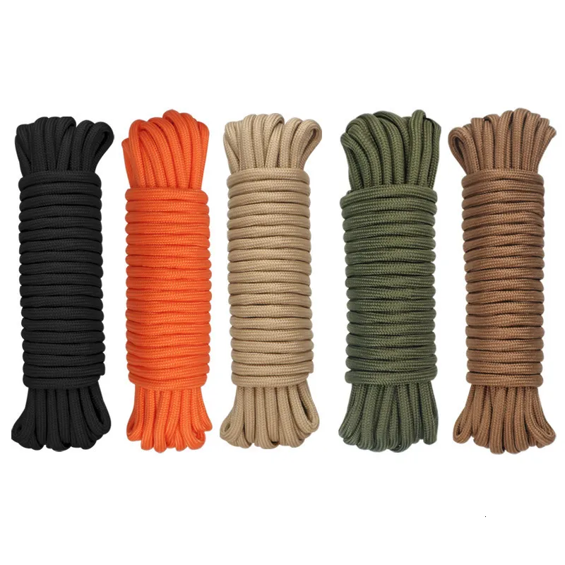 Utomhusgadgets 6mm 15 Core Paraply Rope 10m 550 Multifunktionell fallskärmshoppare räddningstält Canopy 230906