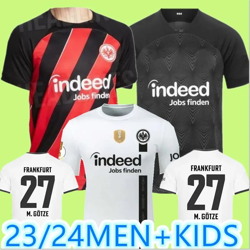 23 24 Eintracht Frankfurt Soccer Jerseys 2023 2024 Fotbollskjorta M.Gotze Kostic Sow Klammers Hinteregger Kamada Borre Rode Alario Man Footch MEN KIDS KIT