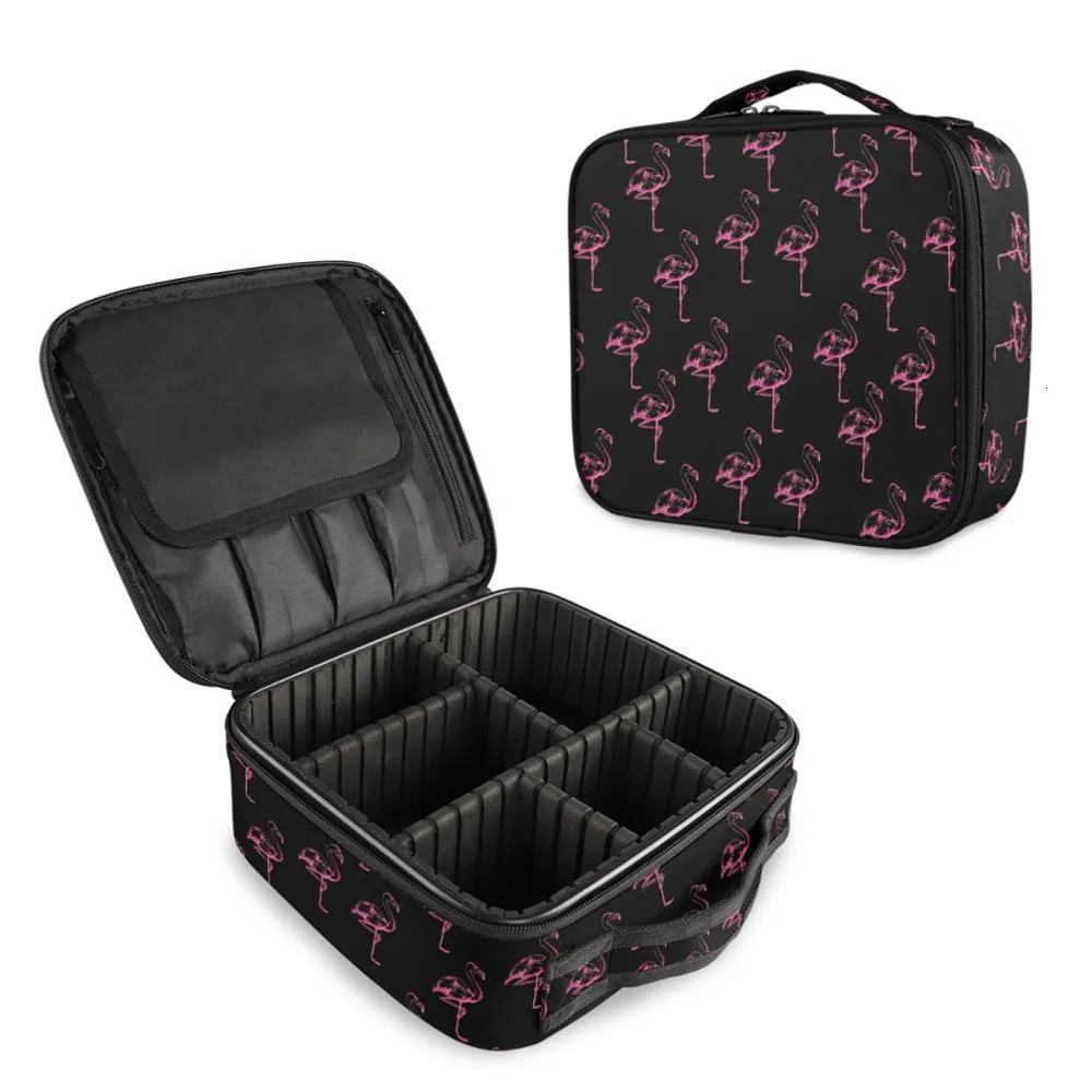 Astucci per cosmetici Borsa da toilette professionale Flamingo Borsa per cosmetici Organizer Custodie da viaggio per donne Valigie per cosmetici di grande capacità per il trucco 230907