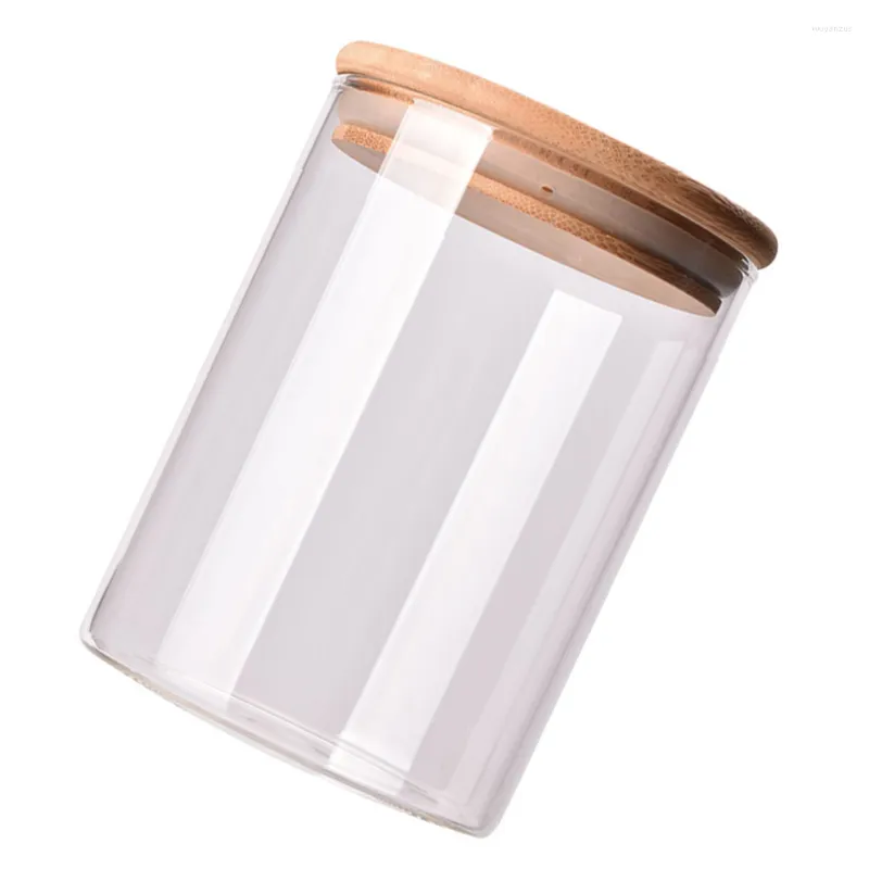 Bottiglie di stoccaggio 1 contenitore ermetico per cilindro in vetro trasparente con coperchio e anello di tenuta in silicone (250 ml)