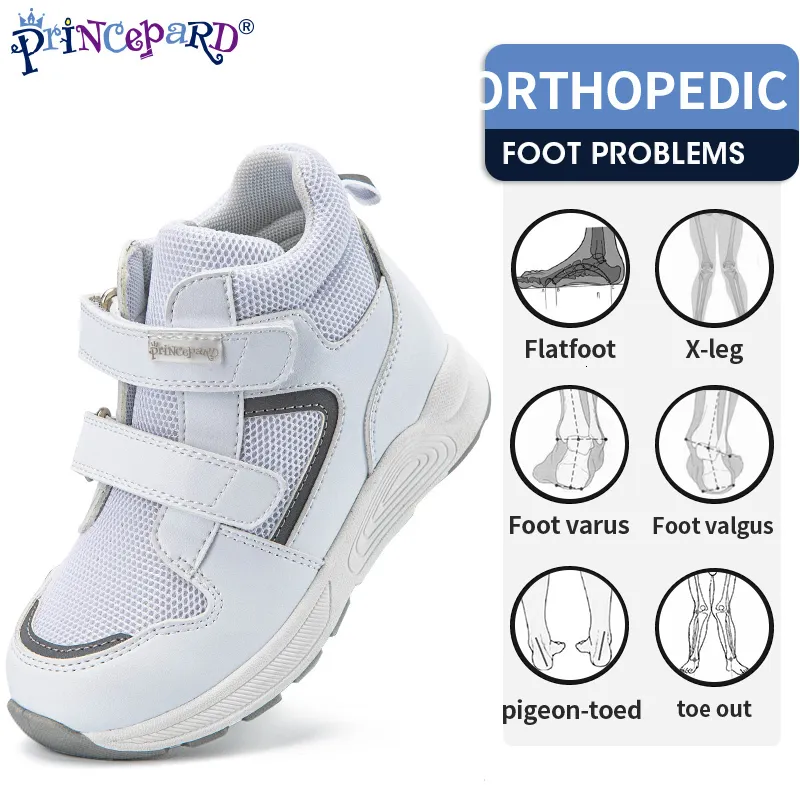 Spor ayakkabı princepard çocuklar ortopedik ayakkabılar çocuklar sonbahar yüksek üst sporcu kız kızlar doğru düz ayak ayak parmağı yürüyüş kemeri destek bakımı 230906