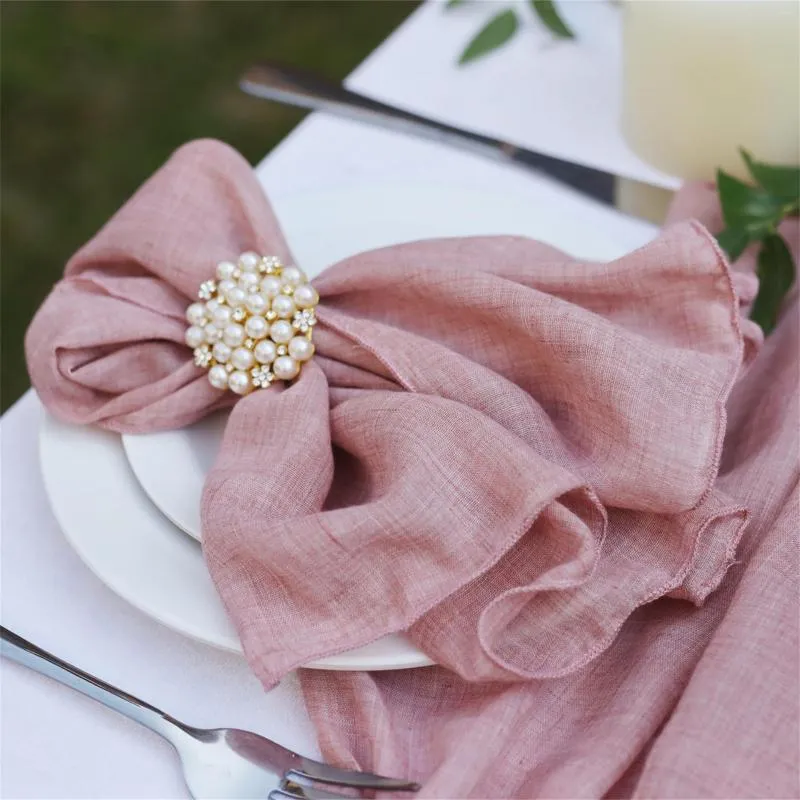 Table Napkin 12 PCS Polyster Cotton Cloth Napkins 46cmx46cm Bohemian Gauze Dining Hand Towels For Wedding Party Christmas