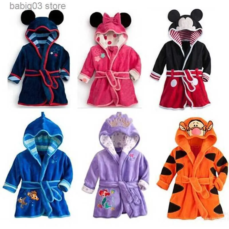 Towels Robes Children Bath Robes Flannel Winter Kids Sleepwear Robe Infant Pijamas Nightgown For Boys Girls Pajamas 2-6 Years Baby Clothes T230907