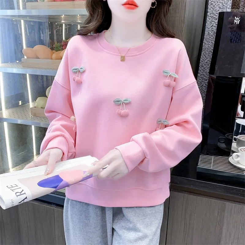 2023 Autumn Womens Korean Edition Pink Oversized Hoodie Women