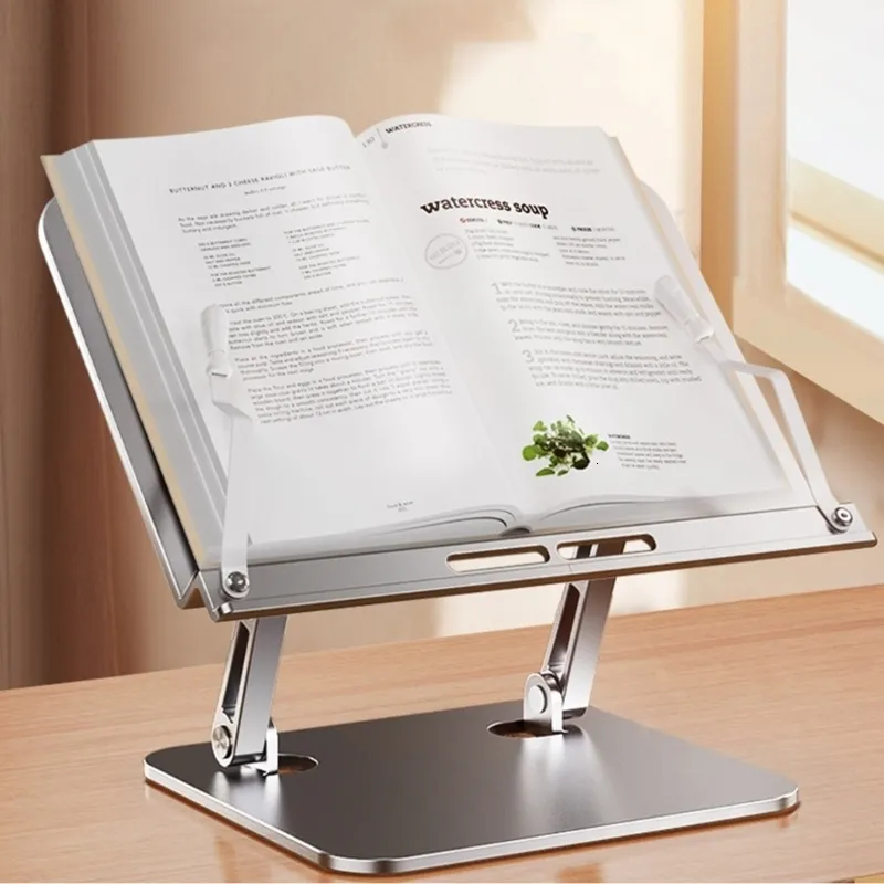 Desk Drawer Arrangörer Justerbar bok Stand Multi Heights Angels Cookbook Bracket Reading Holder For Office School Laptop Tablet Drop 230907