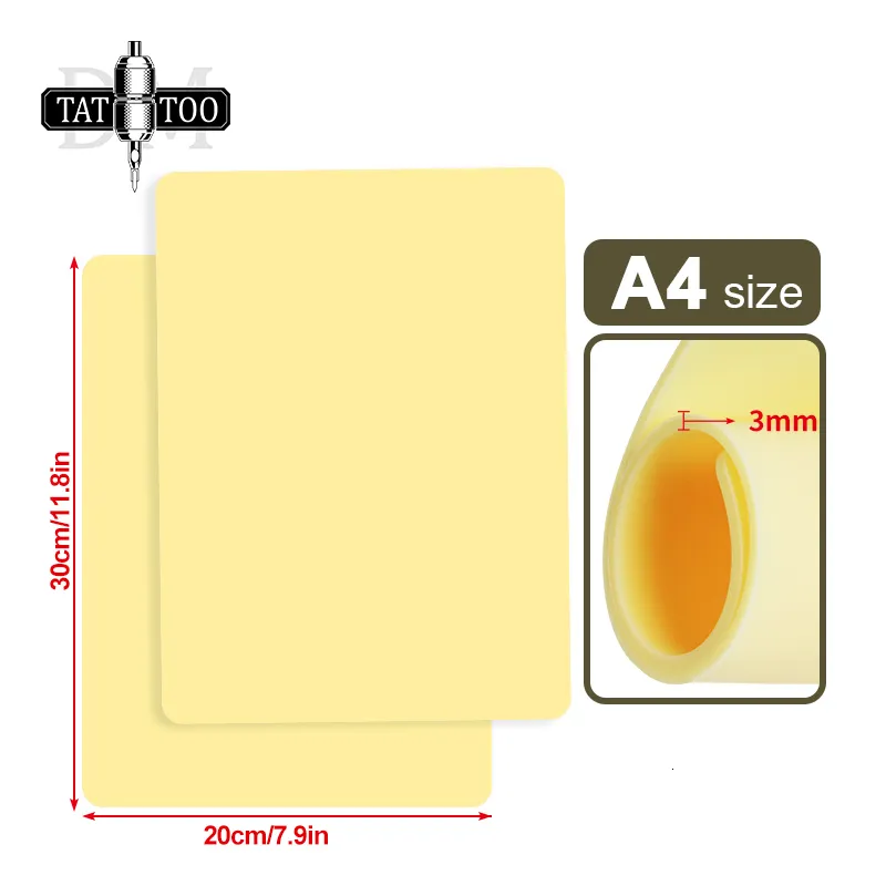 Altri materiali per tatuaggi 3MM Formato A4 Pelle per pratica del tatuaggio Doppi lati Silicone Microblading Sopracciglio Trucco permanente Pelle per pratica Forniture per tatuaggi 230907