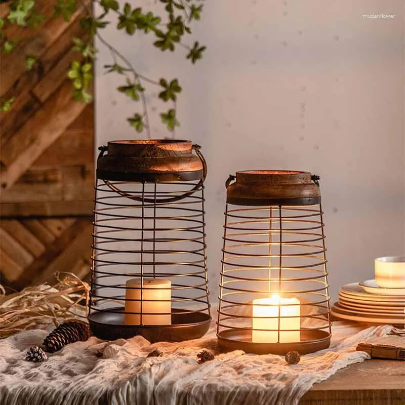 Candle Holders Design Luxury Metal Unique Geometric Wooden Stick Outdoor  Festival Porta Candele Decorative