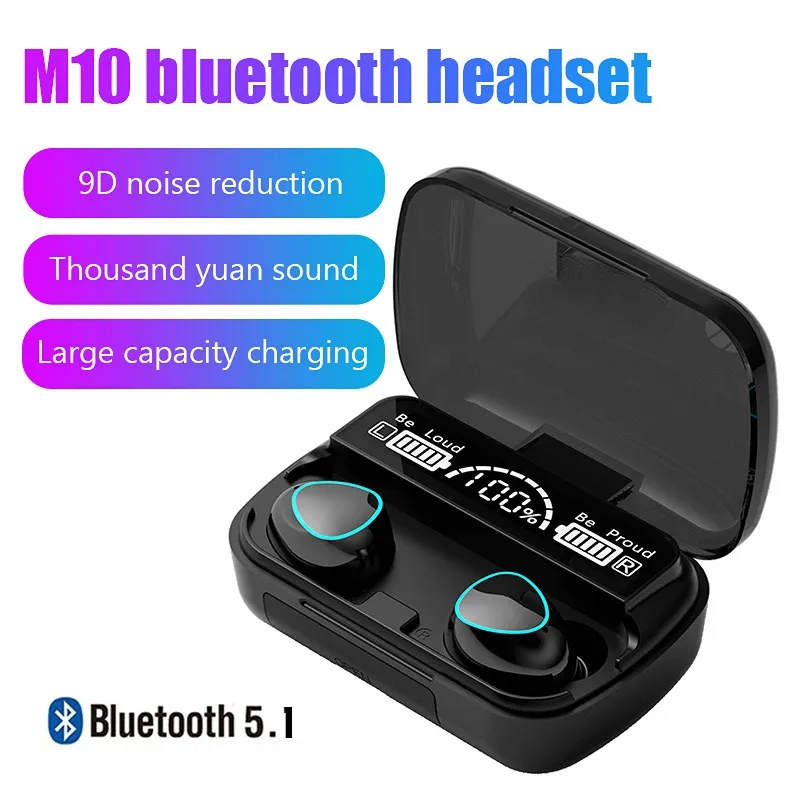 TWS BluetoothイヤホンHifiステレオワイヤレスイヤホンインイヤーハンズフリーヘッドセットスマートフォンの充電ボックス付きイヤホン