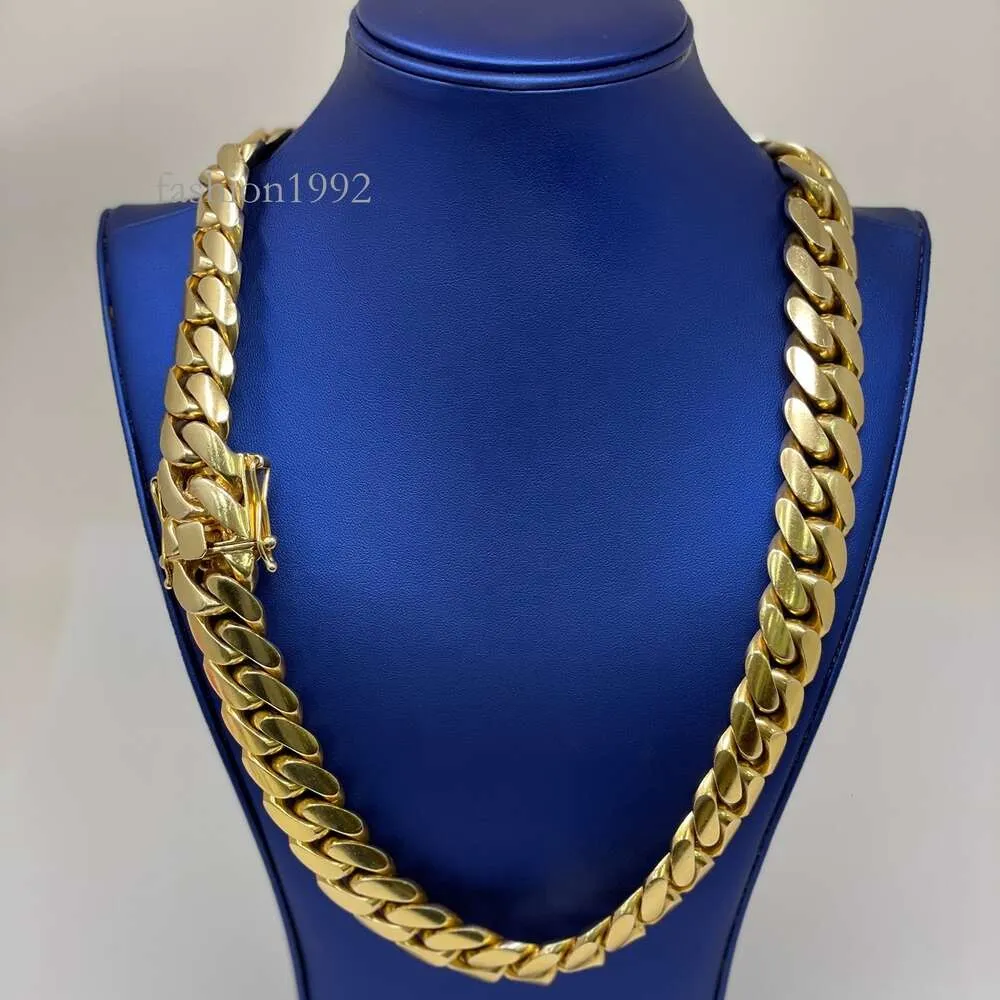 Catene in oro italiano personalizzato 10Kt 14K Catene in oro massiccio Franco Miami Cuban Link in vero oro giallo con certificato