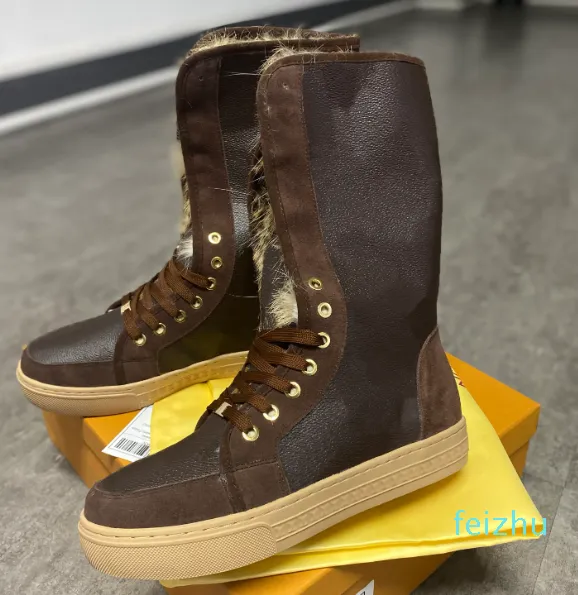 Designerskie buty damskie drewniane drewniane kowboj śnieg czarne skórzane buty Woman1