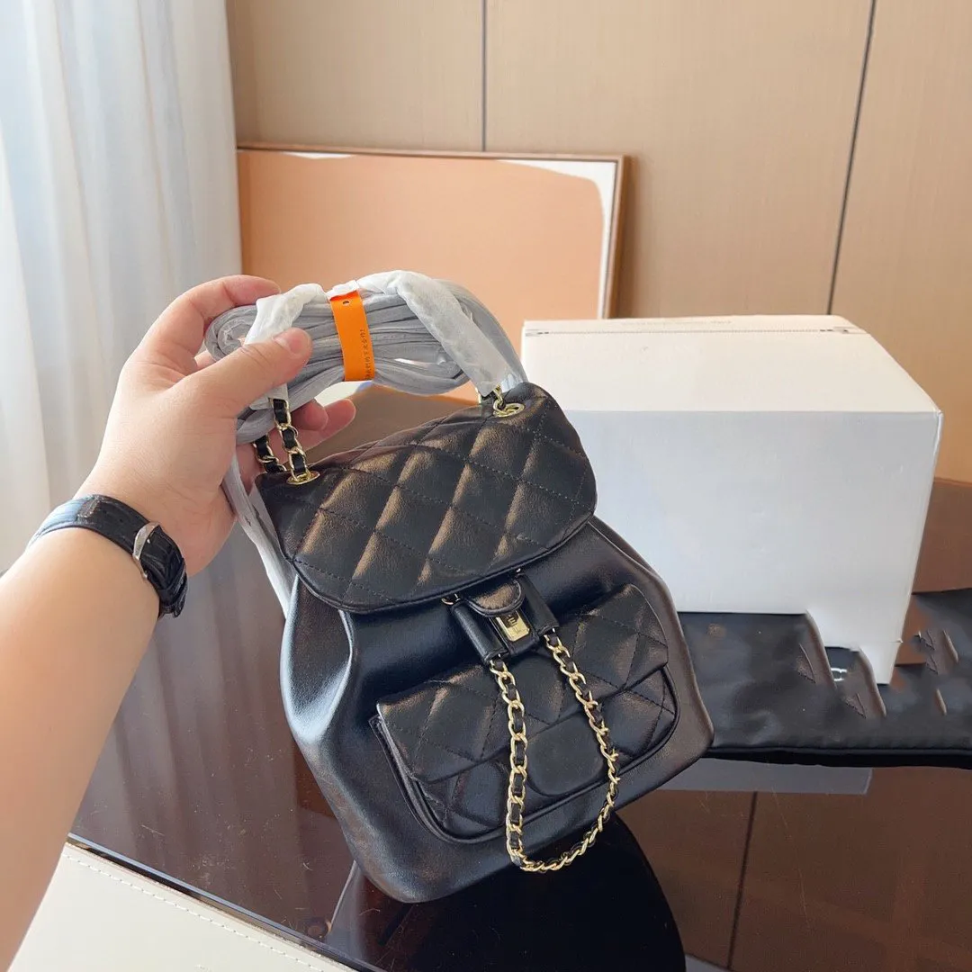 Sheepskin Mini Backpack: Luxury Fashion With Metal Chain, Water Bucket ...