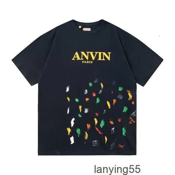 de x lanvinsデザイナーTEESメンズTシャツ夏のプリント100％コットンカジュアルTシャツ男性とティーRQW3422 BQZ1 3 8VN6