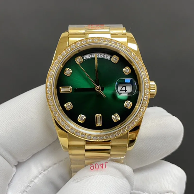 Womens Watch 2813/2836 حركة ميكانيكية أوتوماتيكية الساعات الماس الكاملة 36 مم الياقوت 904 حزام مقاوم للصدأ السباحة Wristwatch مقاومة للماء