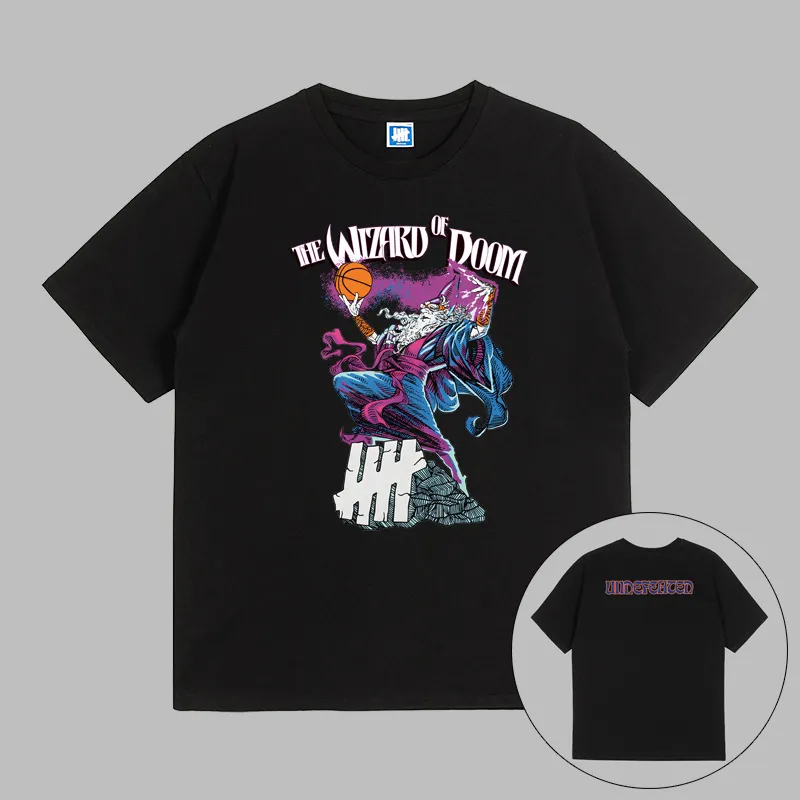 2023 The Wizard of Doom Letter Graphic Tee Camisetas de diseñador para hombre INVICTO UNDFTD Japón Hombres Mujeres Camiseta unisex 100% algodón Casual Camisetas de gran tamaño S-2XL