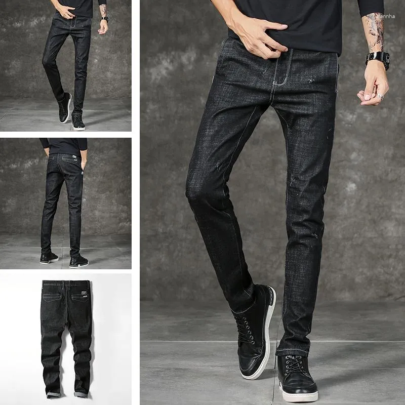 Herrenjeans Koreanische Version von Slim Foot Trend Wild Brand 2023 Herbst und Winter zerrissen