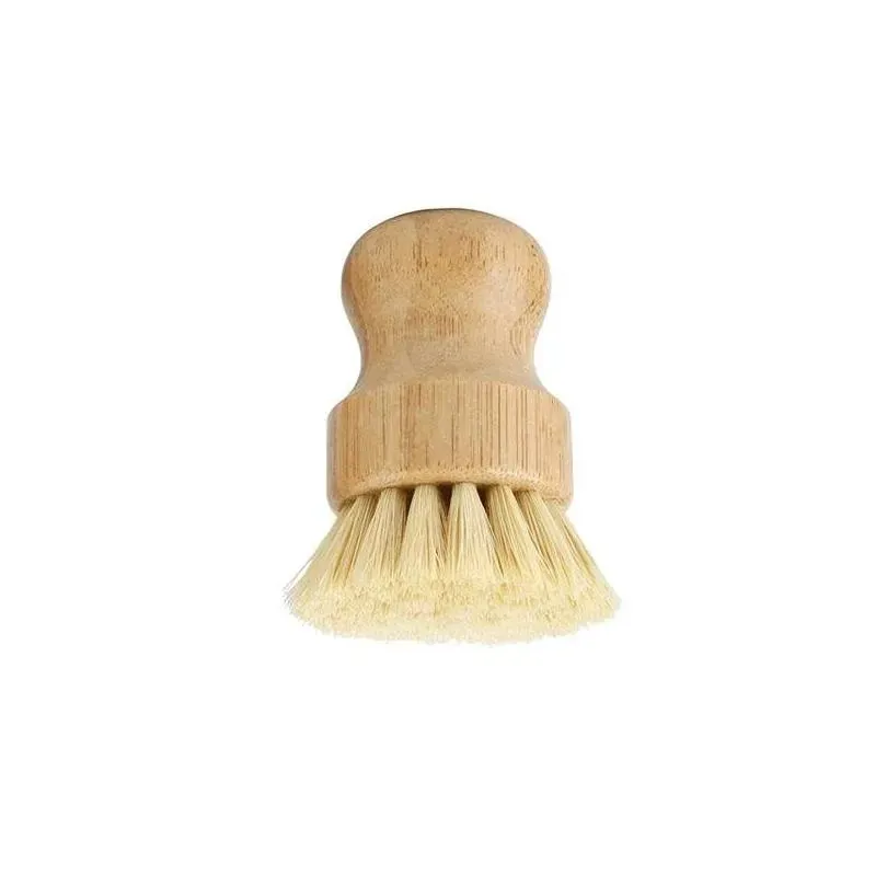 bamboo dish scrub brushes kitchen wooden cleaning scrubbers for washing cast iron pan pot natural sisal bristles dhs fy5090