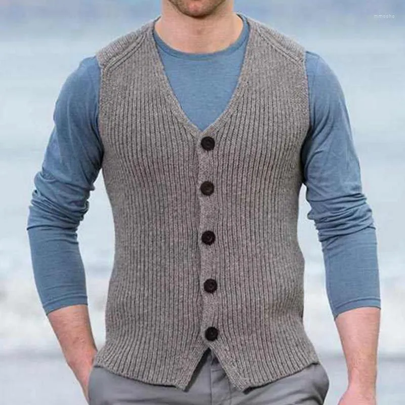 Coletes masculinos sem mangas camisola cardigan colete primavera e outono fino cor sólida retro casual casaco de tamanho grande