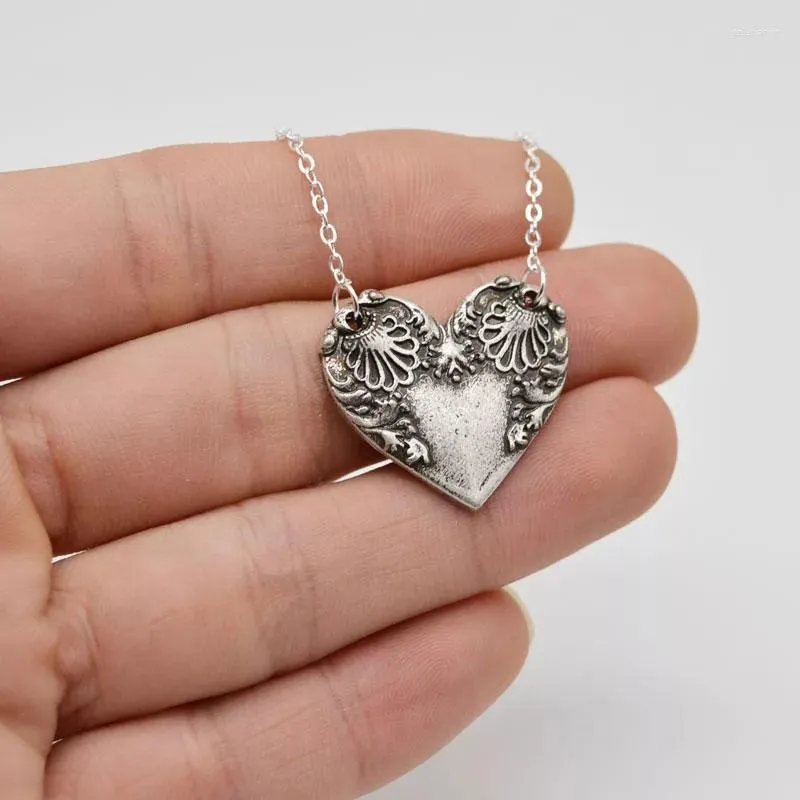 Chains 1Pc Vintage Nautical Wave Heart Pendant Necklace Long Necklaces Antique Silver Women Girls Beach Jewelry