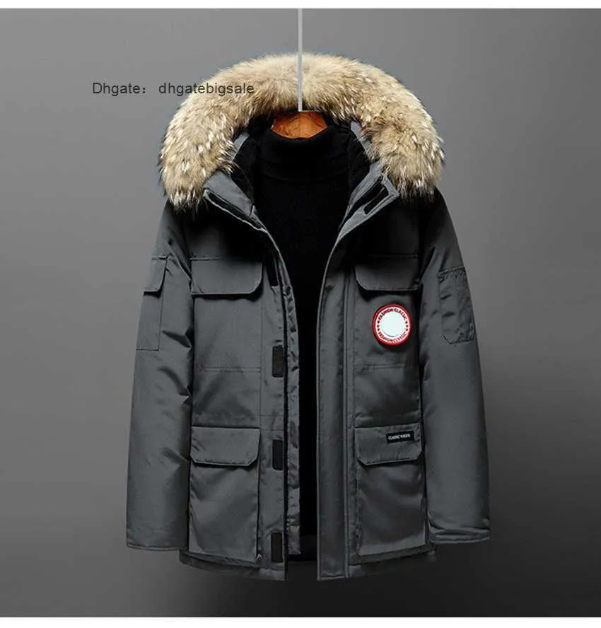 Down Ceket Kadın ve Erkekler Orta Uzunluk Kış Yeni Kanada Stili Aşımı Aşıkların İş Giysileri Kalın Kaz Down Ceket Erkekler Giyim S-4XL 2023/2024 NEW