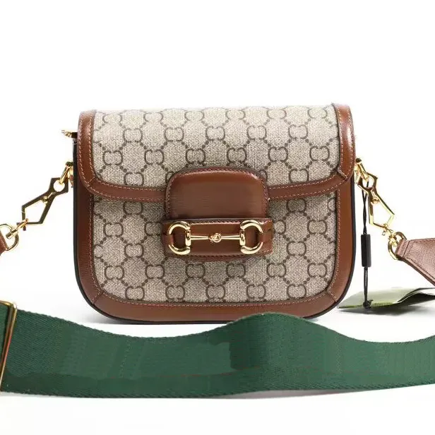 حقيبة GGS Saddles Bag Classic Designer Bag Brand Wallet Vintage Ladies Brown Leather Handbag Bag Bag