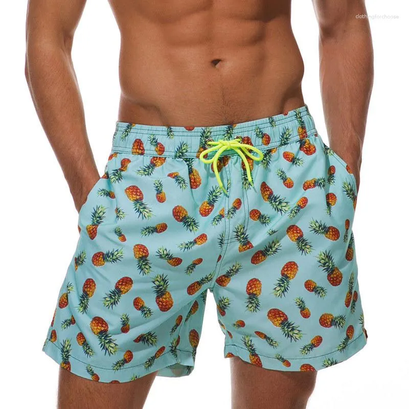 Short de bain pour hommes, maillot de bain tendance, tronc, pantalon de sport, slip, imprimé flamant rose, fruits, plage, XXS-6XL