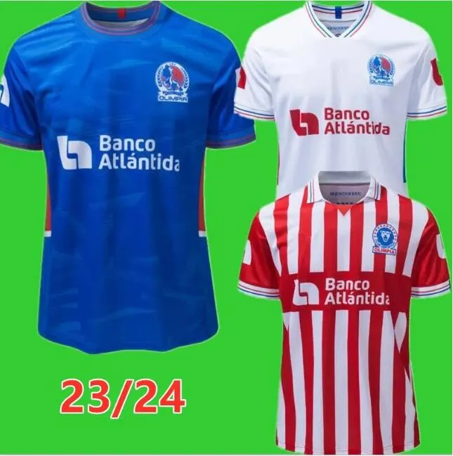 23 24 CD Olimpia Honduras Soccer Jerseys Home White Away Red Third Blue Football Shirts 23/24 Bengtson Benguche K.Lopez Spider Jerseys M.Pinto Paz Men Futbol Uniforms 66