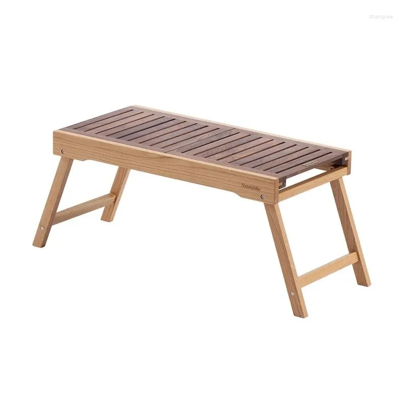 Table Pliable de Jardin Meuble d'Extérieur Camping Bois Massif de