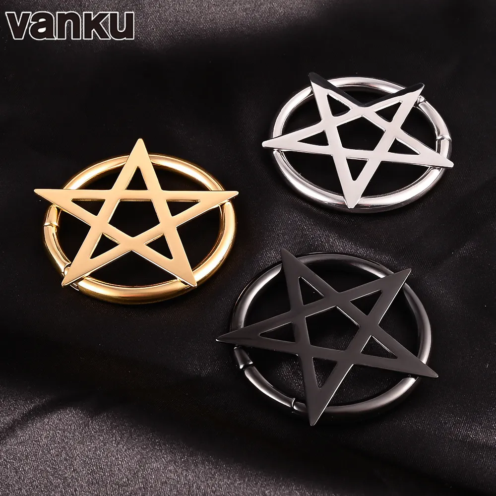 Labret läpp piercing smycken vanku 2st rostfritt stål runda pentagram hoops öronvikter för expander kroppstunnel öra 230906