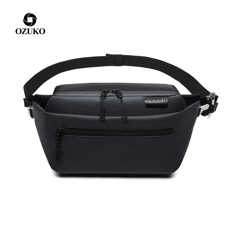 Sacos de cintura Ozuko Saco impermeável Homens Fanny Pack Cinto de Ombro Masculino Bolsa de Telefone Viagem Pequeno Correndo Esporte Bolso 230906