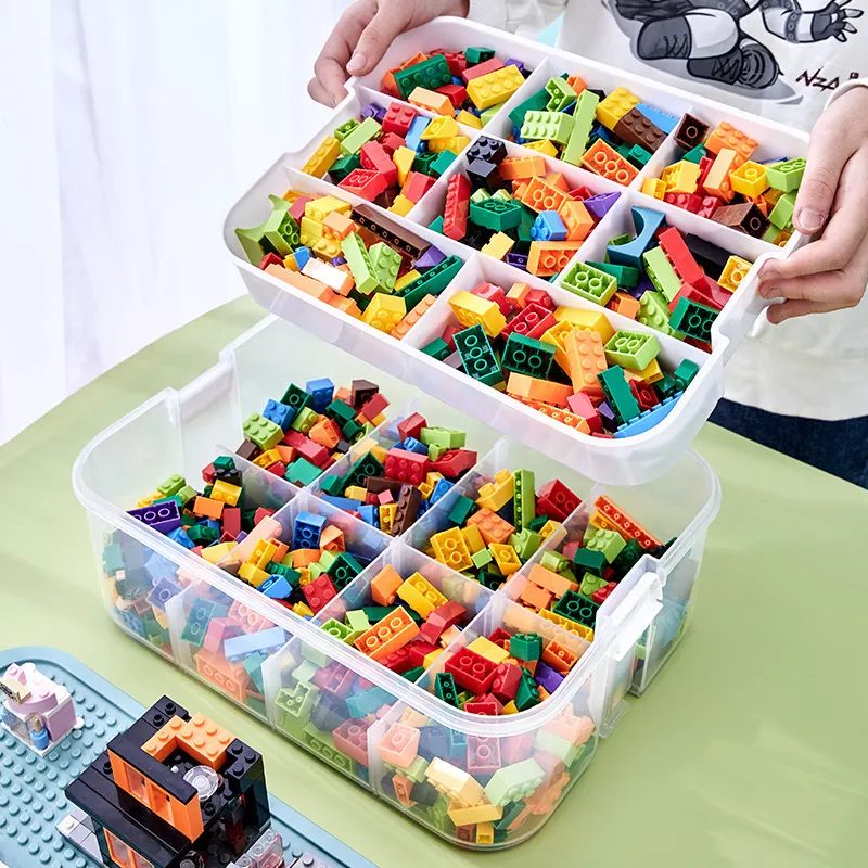 Scatole Portaoggetti Contenitori Scatola Da Costruzione Bambini A 2 Strati  Scatola Regolabile Lego Compatibile Contenitore In Plastica Con Manico  Griglia Organizzatore Di Giocattoli 230907 Da 15,52 €