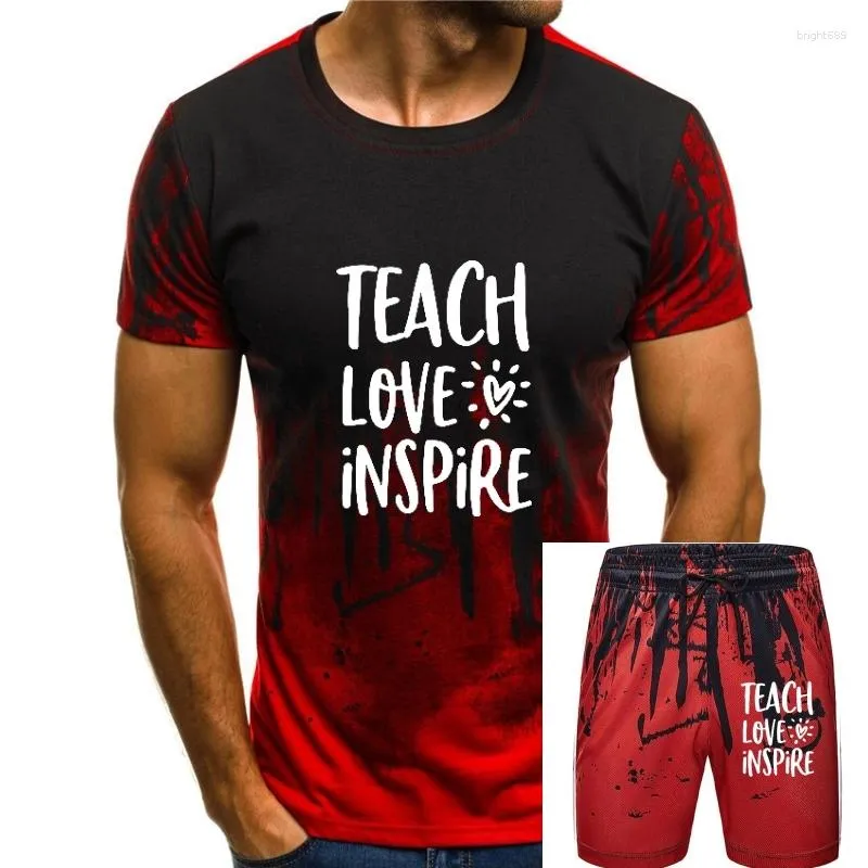 Camisetas para hombre Teach Love Inspire Letter Mother Cotton Camisa divertida Mujer Tops cortos Verano O-cuello camiseta Camiseta de alta calidad para mujer Top