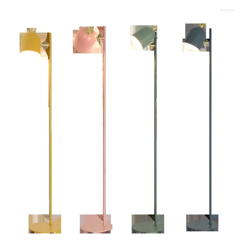 Golvlampor färgade glaslampa vintage stativ modern design fjäder sovrum lampor