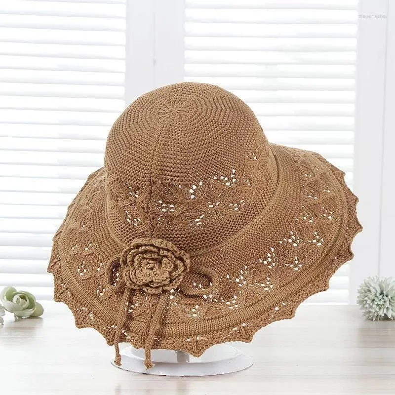 Geniş Memlu Şapkalar Yaz Nefes Alabilir İnce Bölüm Katlanabilir Güneşlik Güneş Şapkası Seyahat Plajı Bayanlar