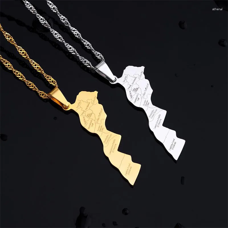 Chains Maroc Map & Cities Name Pendant Necklace Stainless Steel Gold Silver Color Patriotic Jewelry For Women Men Morocco Gifts