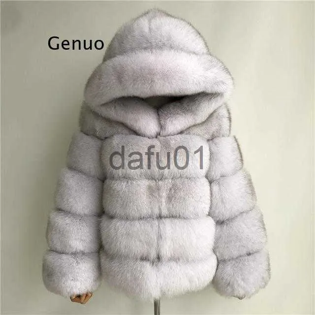 Women's Fur Faux Fur Faux Fox Fur Coat with hood Winter Fake Fur Jacket Fashion Mink Outwear Thick Women's Overcoat Women's Jacket x0907