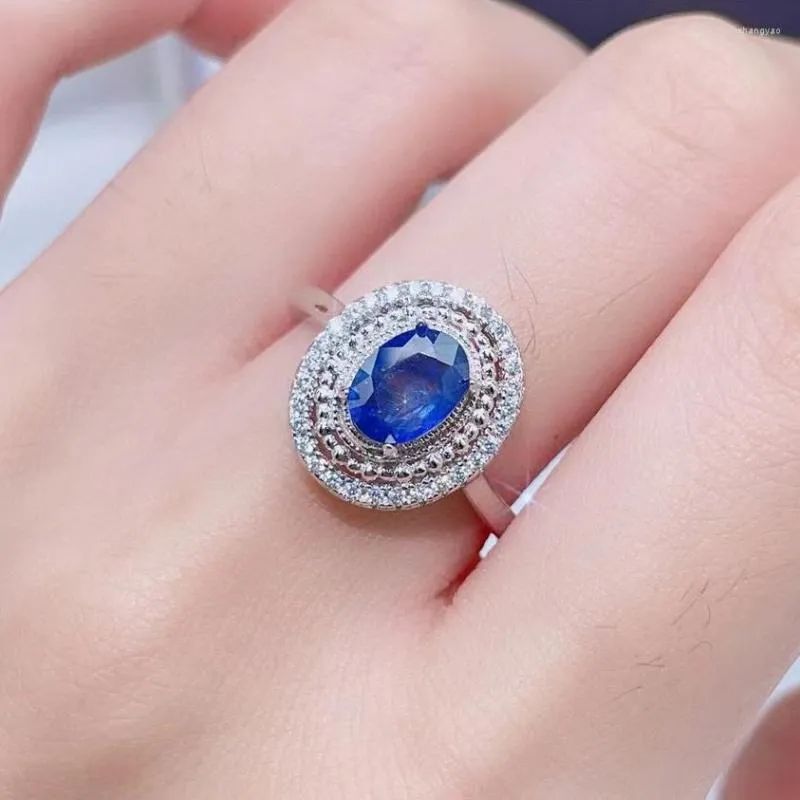 Küme halkaları klasik safir alyans 925 gümüş 6mm 8mm nişan için doğal 3 katman 18k beyaz altın kaplama