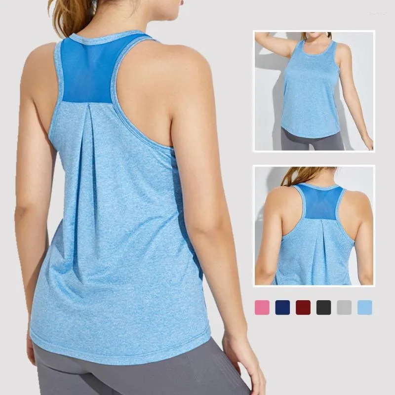 Aktiva skjortor Kvinnor Yoga Solid Sport Crop Top Fashion T Shirt Gym Workout T-Shirts ärmlös Fitness Fast Dry Sportswear 2023