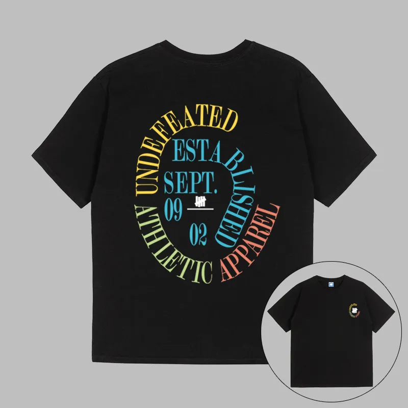 EST Letter Printed Undefeated Mens Designer T shirts Short-Sleeved T Shirt UNDFTD Japan men Clothing 100% cotton Graphic Tees Oversize TShirts S-2XL