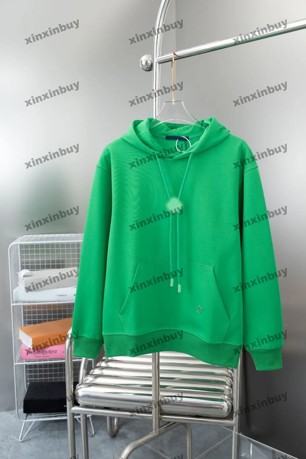 Xinxinbuy Men designer tee t shirt 23SS Paris blommor mönster knapp långärmad bomullskvinnor grön svart khaki s-2xl