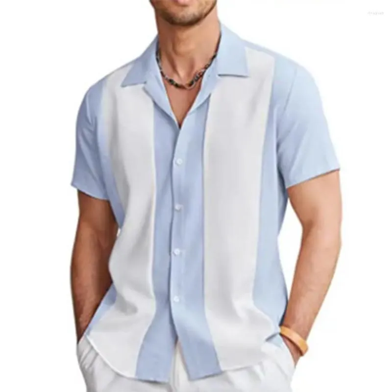 Мужские повседневные рубашки Мужская винтажная рубашка для боулинга Гавайская рубашка с коротким рукавом на пуговицах Свободная мужская дизайнерская одежда Camisas De Hombre