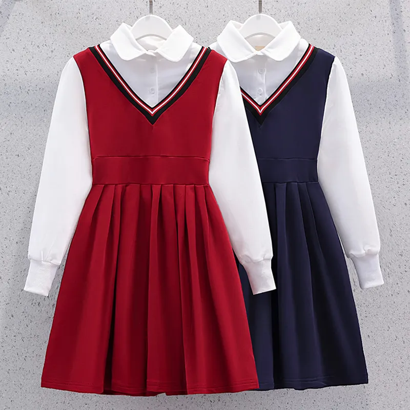 Jurken voor meisjes Schooluniform Tienerjurken voor meisjeskleding Kinderjurk Baby Kinderkleding Vestidos Lentekostuum 6 8 10 12 Y Jaar 230906