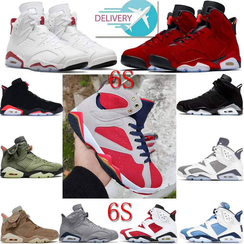 2024 Designer Jumpman 6 basketskor Menskvinnor 6S Toro Red Oreo Midnight Navy UNC Georgetown Infrared University Blue Trainers Walking Shoe Size Eur 36-47