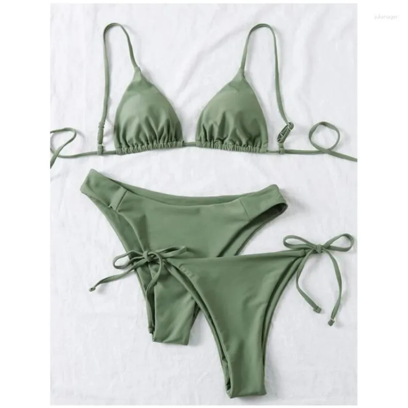 Costumi da bagno da donna Confezione da 3 Due fondi Push Up Bikini Set Costume da bagno per donna Sexy Vita bassa e media Tre pezzi 2023 Costume da bagno