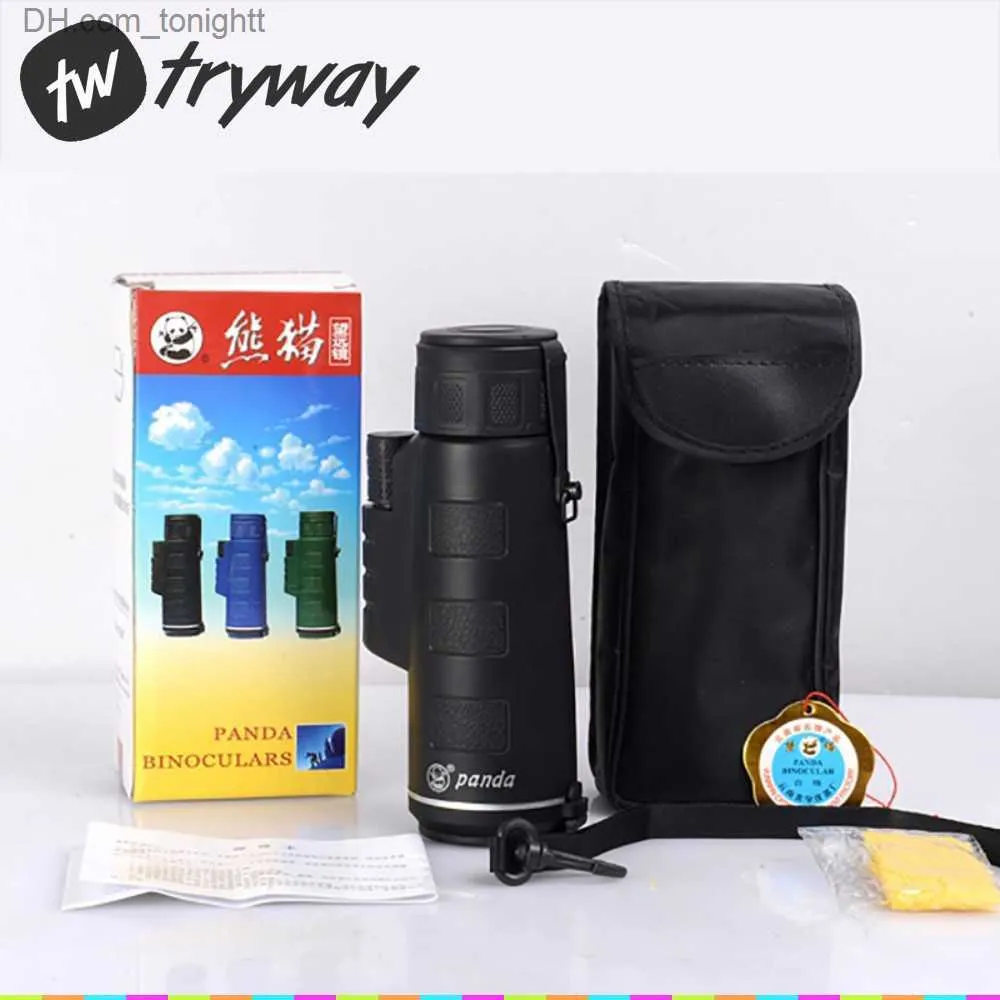 Telescopes High quality Panda 35x50 Monocular zoom 40X60 mini telescope HD Gleam Night vision wide angle outdoor hunting camping binoculars Q230907