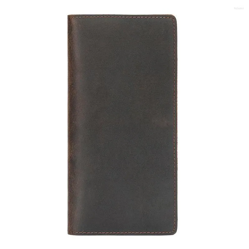 Portfele Vintage Clutch Bag Man Long Portfel Cowhide Męsk antybrzmą karta przeciągnięcia magnetyczna torebka zmiana magnetycznej