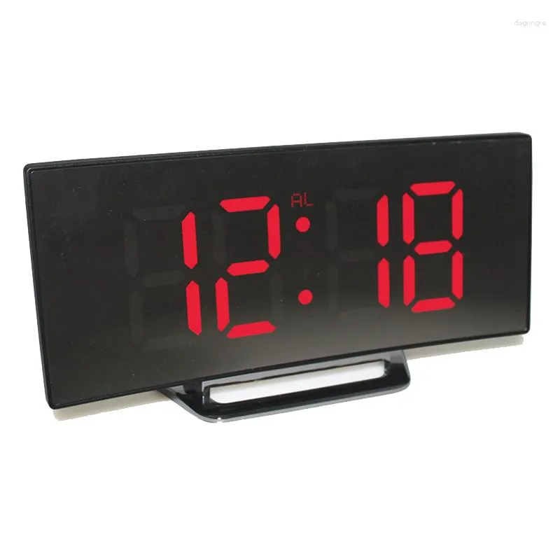 Table Clocks Electronic Alarm Clock Noiseless Design Digital LED Large Display Mirror