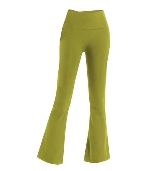 Calças femininas casuais esportivas flared groove leggings cintura alta elástica ioga alinhar roupas perna larga corrida dança treino_voghion.com